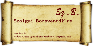 Szolgai Bonaventúra névjegykártya